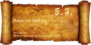 Bancza Hella névjegykártya